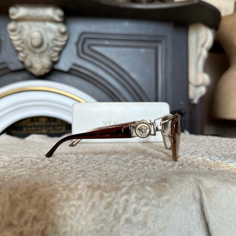 Versace Medusa Sunglasses Brown Ombre Cat Eye - Picture 3 of 7